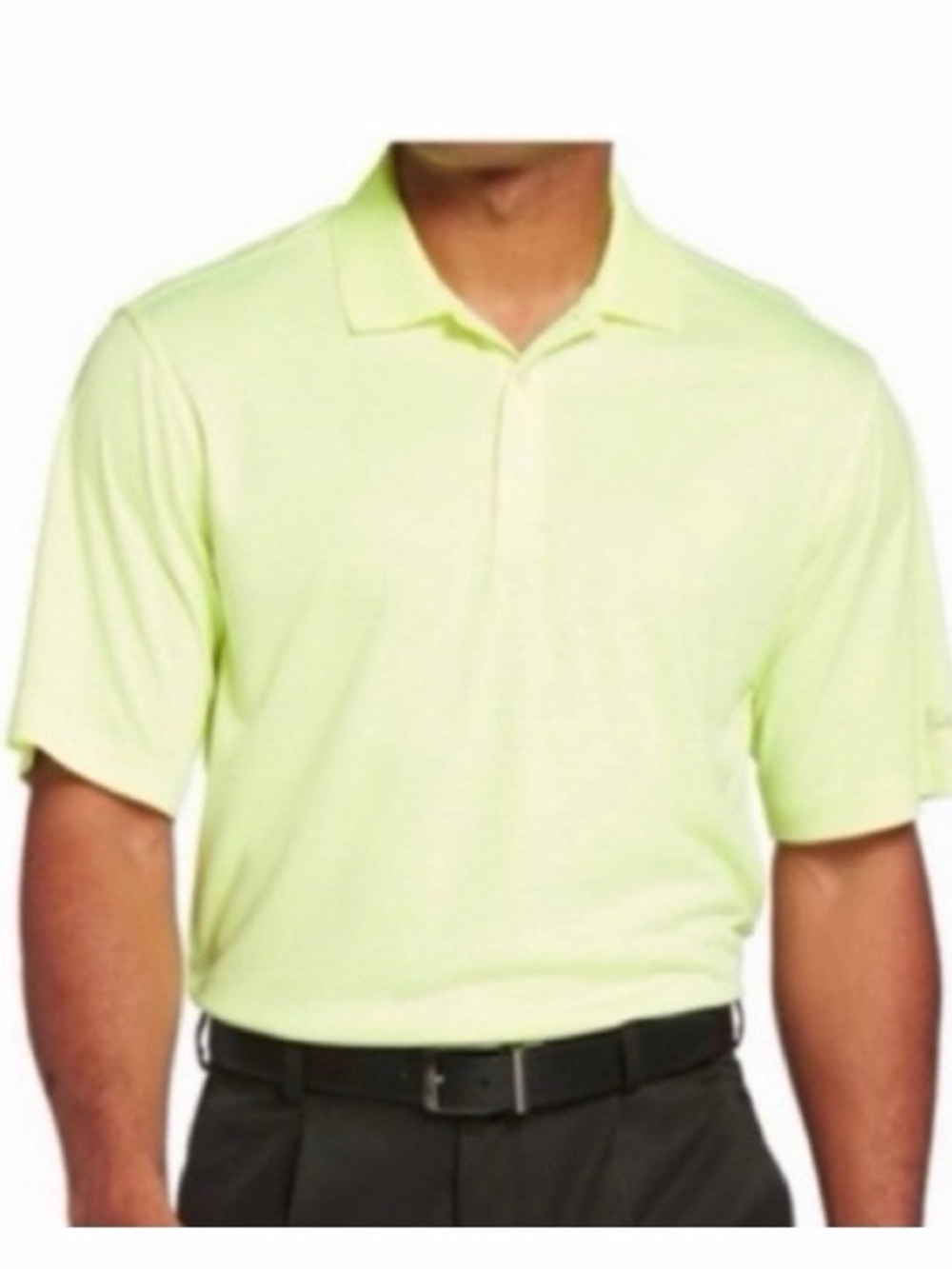 Walter Hagen Perfect 11 Championship Polo In Neon Yellow Stripe NWT
